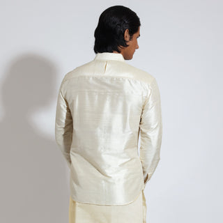 Long sleeve shirt with embroidery detail on concealed placket