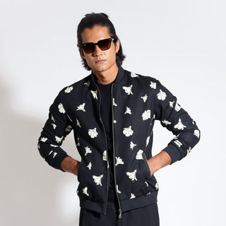 Bomber jacket in tulip print