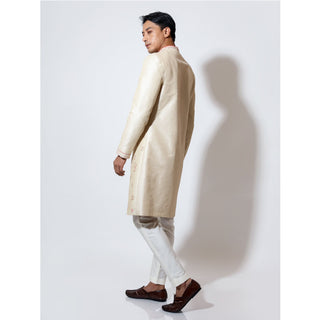 Sherwani with motif embroidery scatter on body with cropped pants